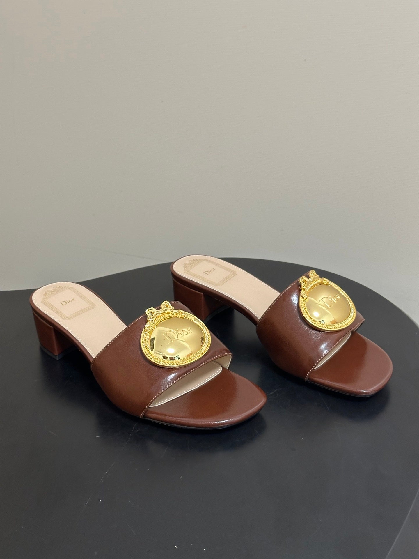 Dior 2026 D-Club Retro CD Letter Metal Buckle Sandals 45mm Leather 846977
