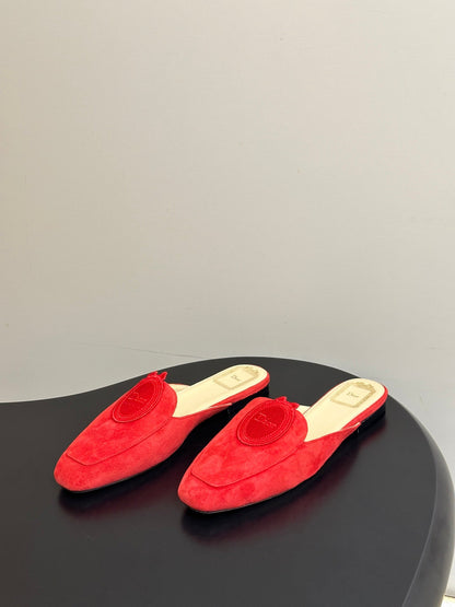 CD Médaillon Mule Red Suede 834912