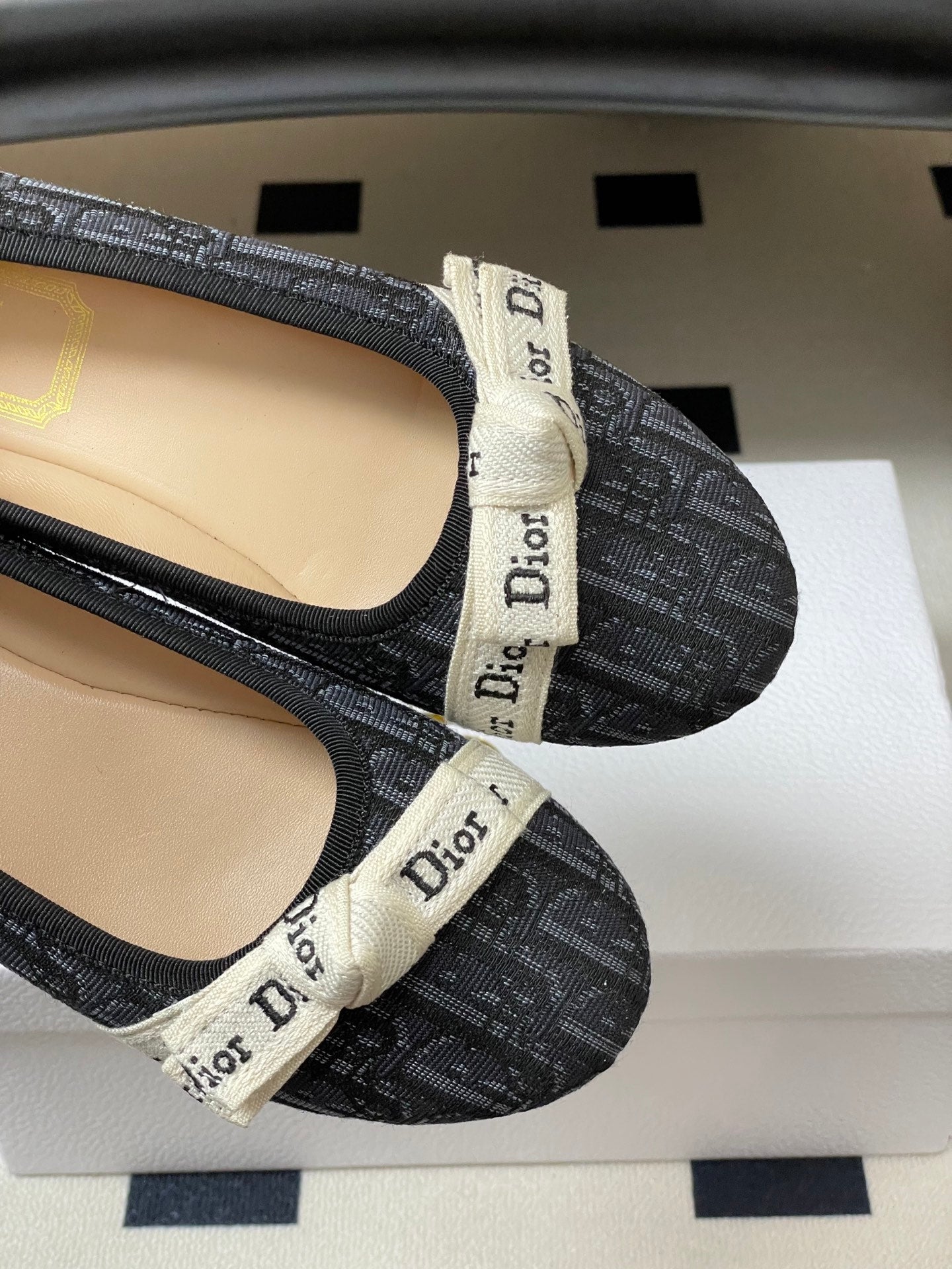CD J'Adior Ballet Flat Black Cotton 834925