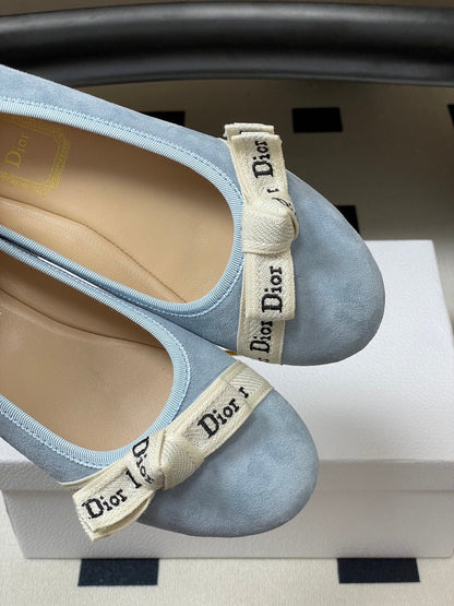 CD J'Adior Ballet Flat Light Blue Suede 834926