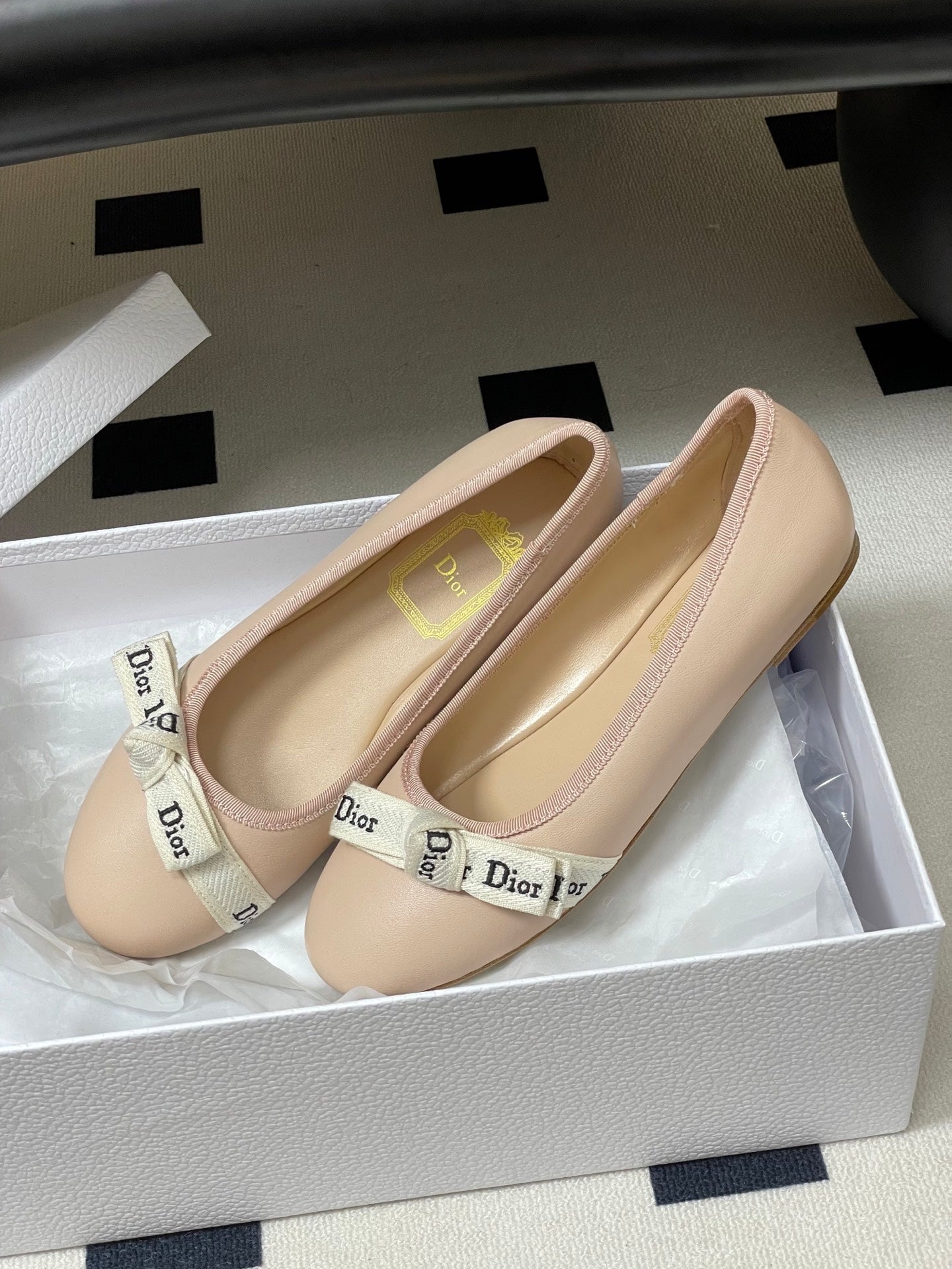CD J'Adior Ballet Flat Pink Lambskin 834928