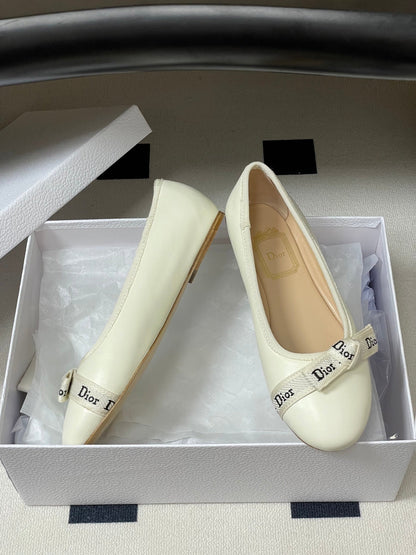 CD J'Adior Ballet Flat Cream Lambskin 834929
