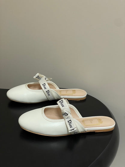CD J'Adior Mules Cream Beige Leather 834935