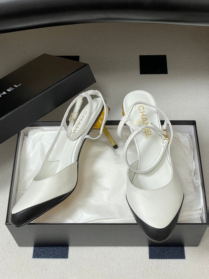 CC 26s Slingback 8.5cm White Leather 834722
