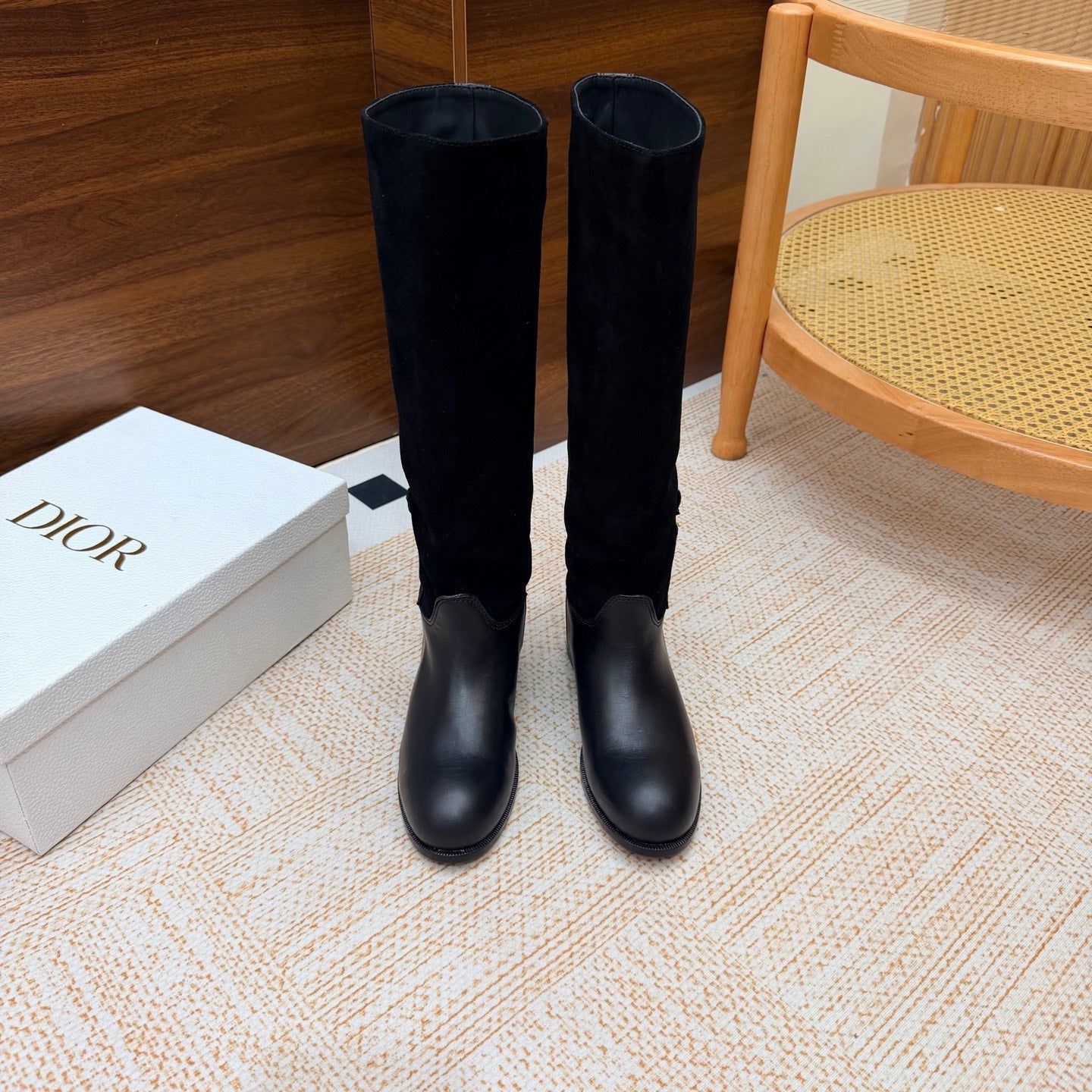 CD 26s Riding Boots Black Suede Leather 973976