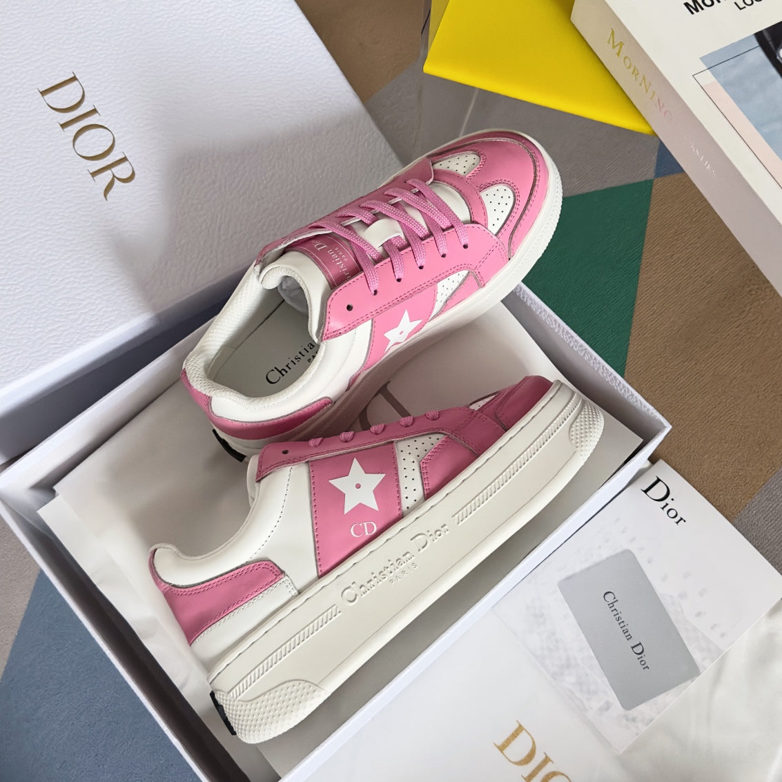 cd star sneaker white pink calfksin