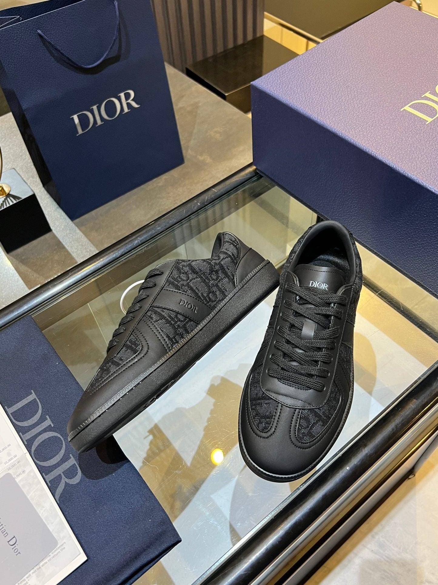CD 26s B01 Matchpoint Sneaker Black Calfskin Fabric 924617
