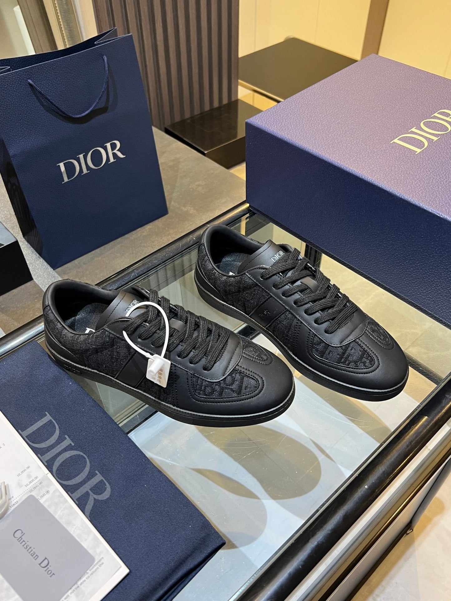 CD 26s B01 Matchpoint Sneaker Black Calfskin Fabric 924617