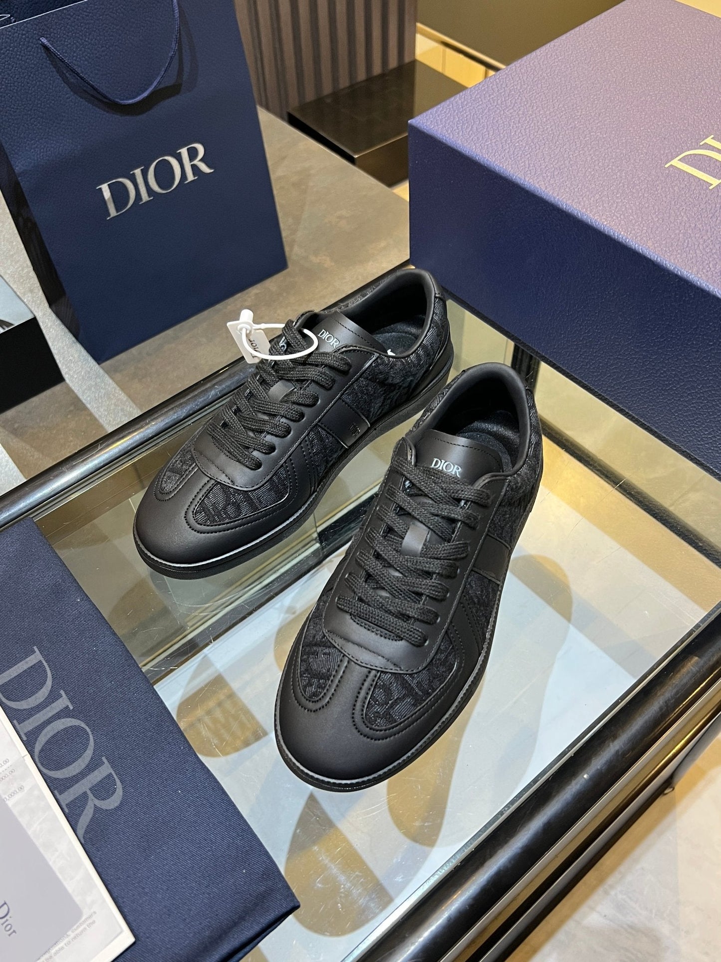 CD 26s B01 Matchpoint Sneaker Black Calfskin Fabric 924617