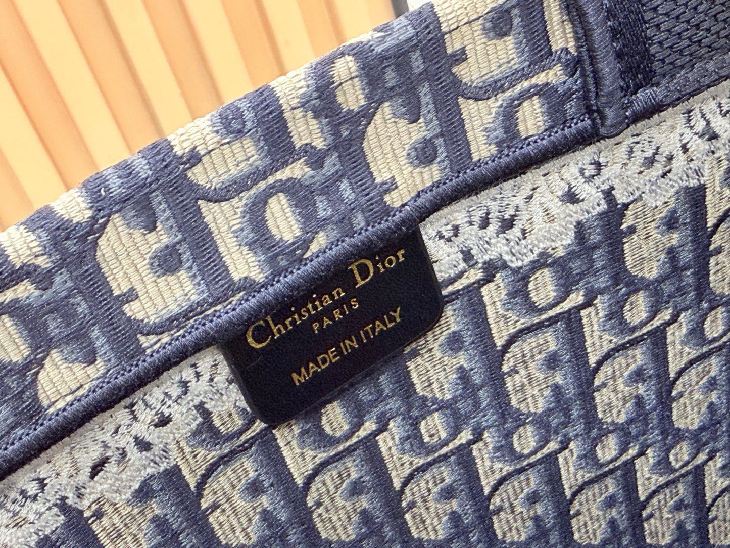 Dior Book Tote Blue Dior Oblique Embroidery and White Lace