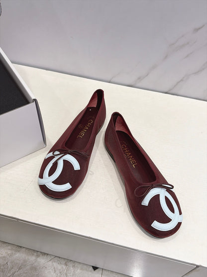CC 26s Coco Beach Ballet Flats Burgundy Mesh 937753