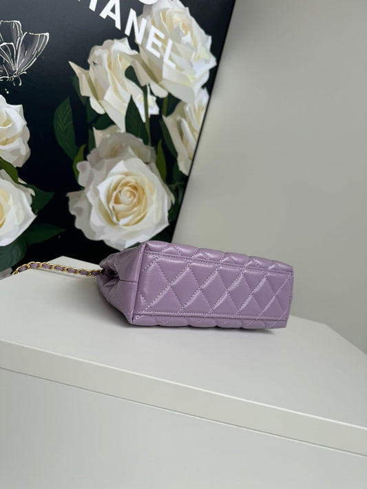 cc 24a nano 19cm kelly shopper bag violet lambskin