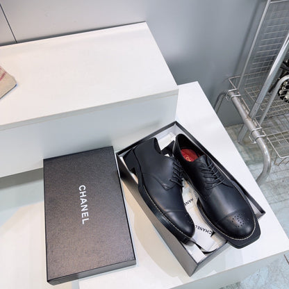 CC Lace-Up Shoes Black Calfskin 842727