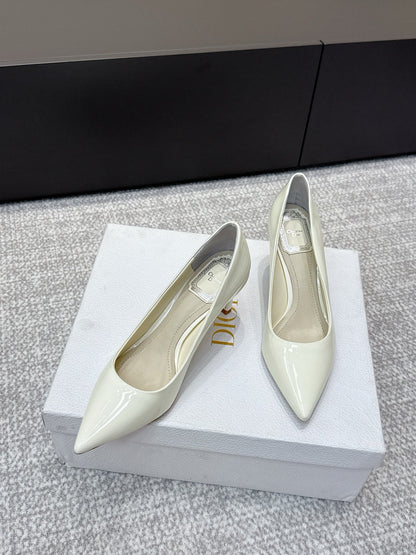 CD 26s High Heels Pump 85 White Patent Leather 661476