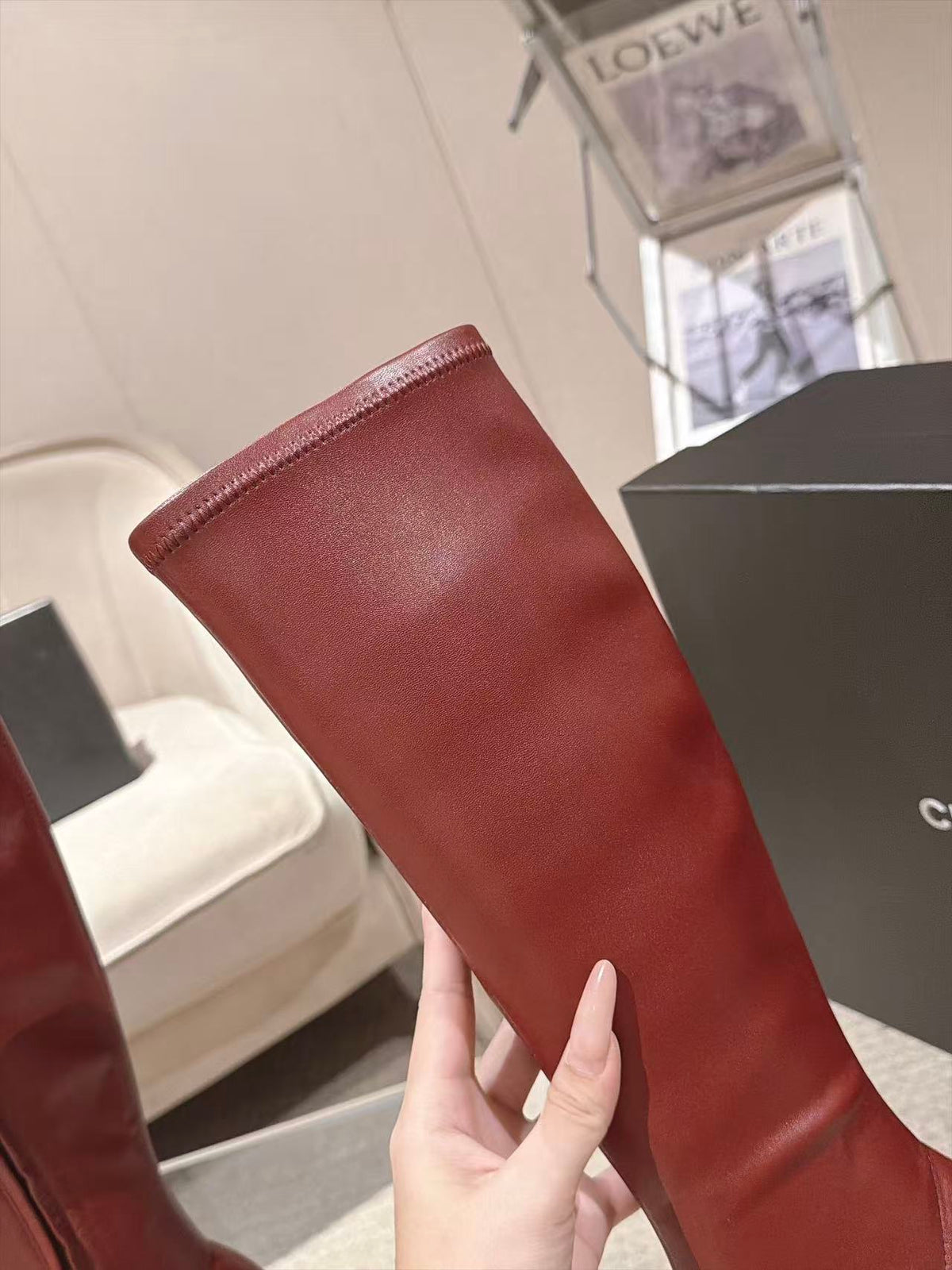 CC 26S Cap Toe Jumping Boots 8cm Burgundy Leather 117699