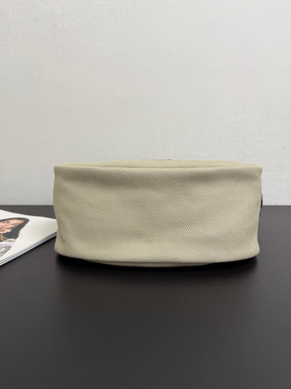 Chanel 2026 Rugby Bag 32cm Beige Canvas Leather