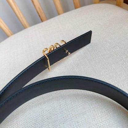Loewe Anagram Belt 28mm Brown And Black Cowhide Leather 176574