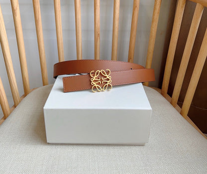Loewe Anagram Belt 28mm Brown And Black Cowhide Leather 176574