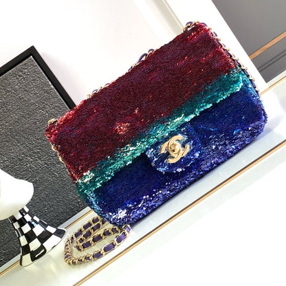 Flap Bag Mini 21cm Multicolor Sequin