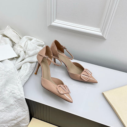 Valentino D'Orsay Slingback 6cm Muted Pink Patent Leather 726953
