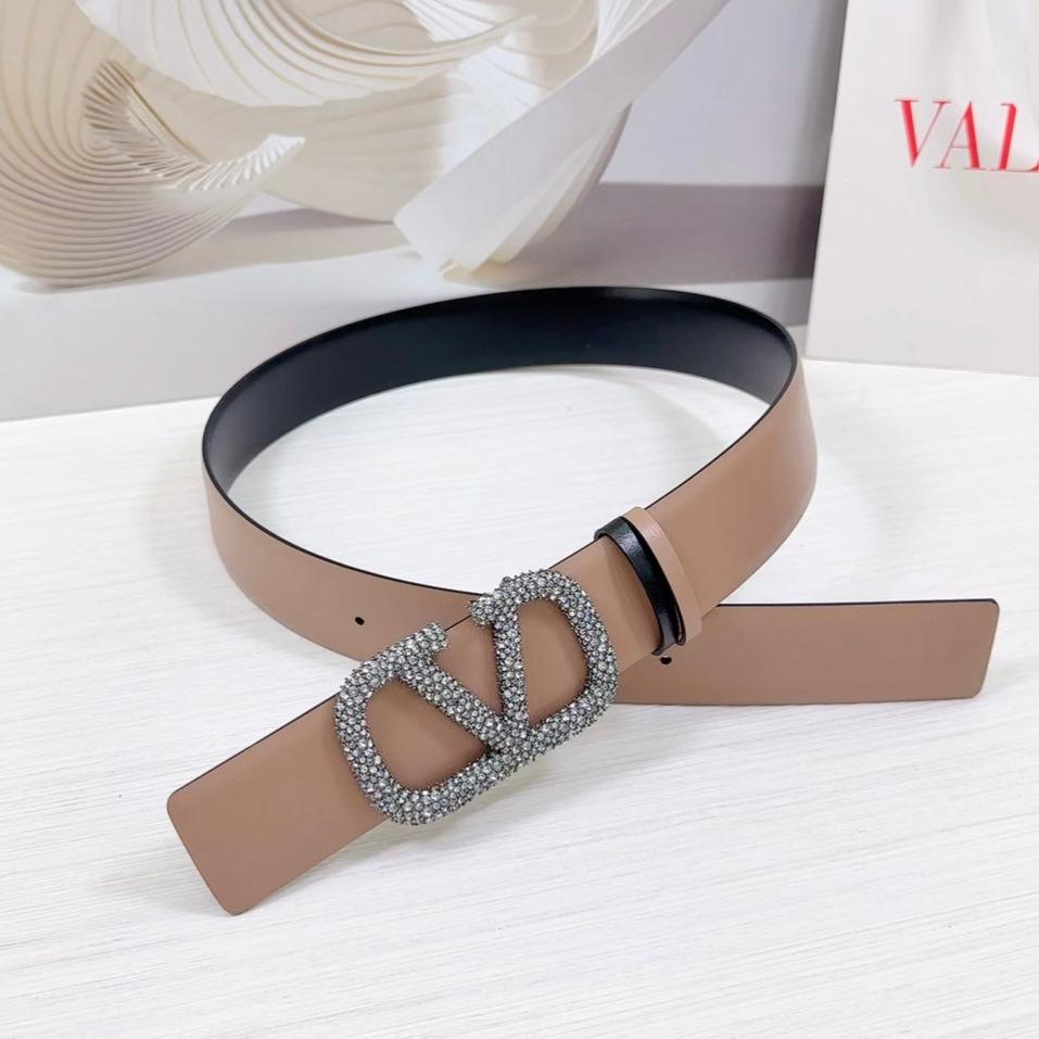 VLOGO SIGNATURE REVERSIBLE BELT 40MM ROSE BLACK CALFSKIN SILVER BUCKLE