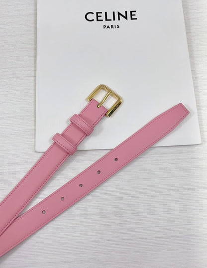 CEL Gold Western 25mm Belt Pink Cowhide 181045