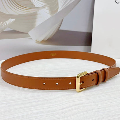 CEL Gold Western 25mm Belt Brown Cowhide 181043