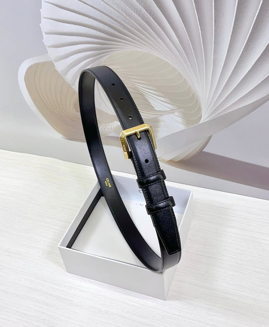 CEL Gold Western 25mm Belt Black Cowhide 181040