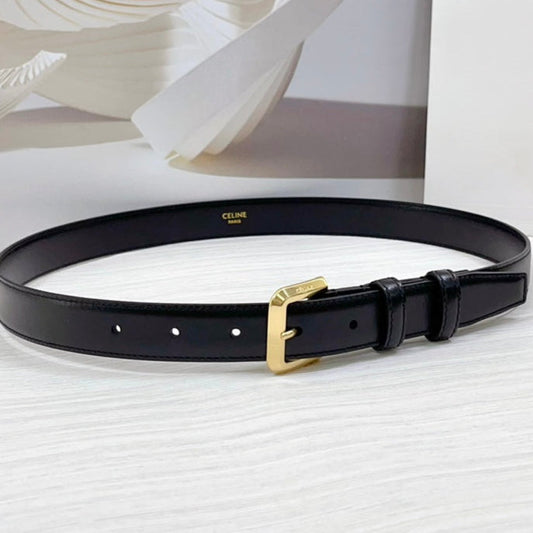 CEL Gold Western 25mm Belt Black Cowhide 181040