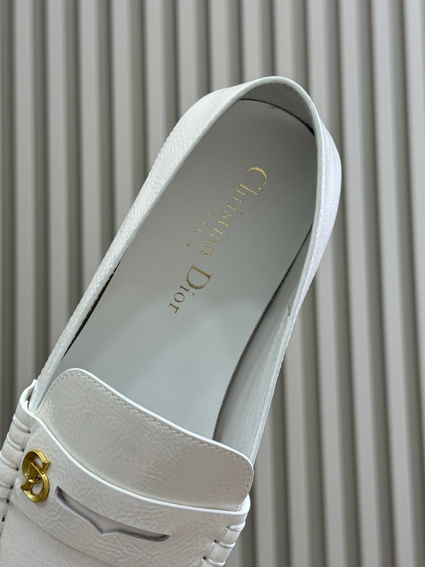 CD Time Loafer White Glossy Calfskin 561785