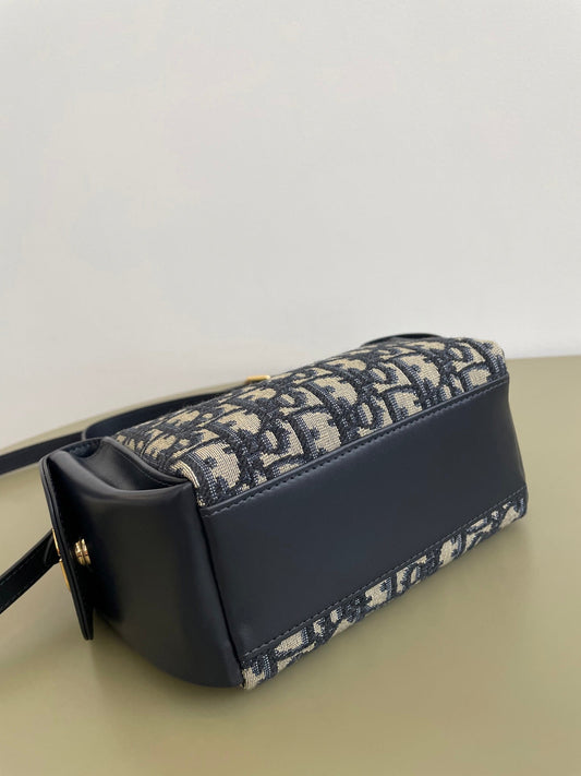 CD Medium Dream Bag 18 Blue Oblique Jacquard and Calfskin
