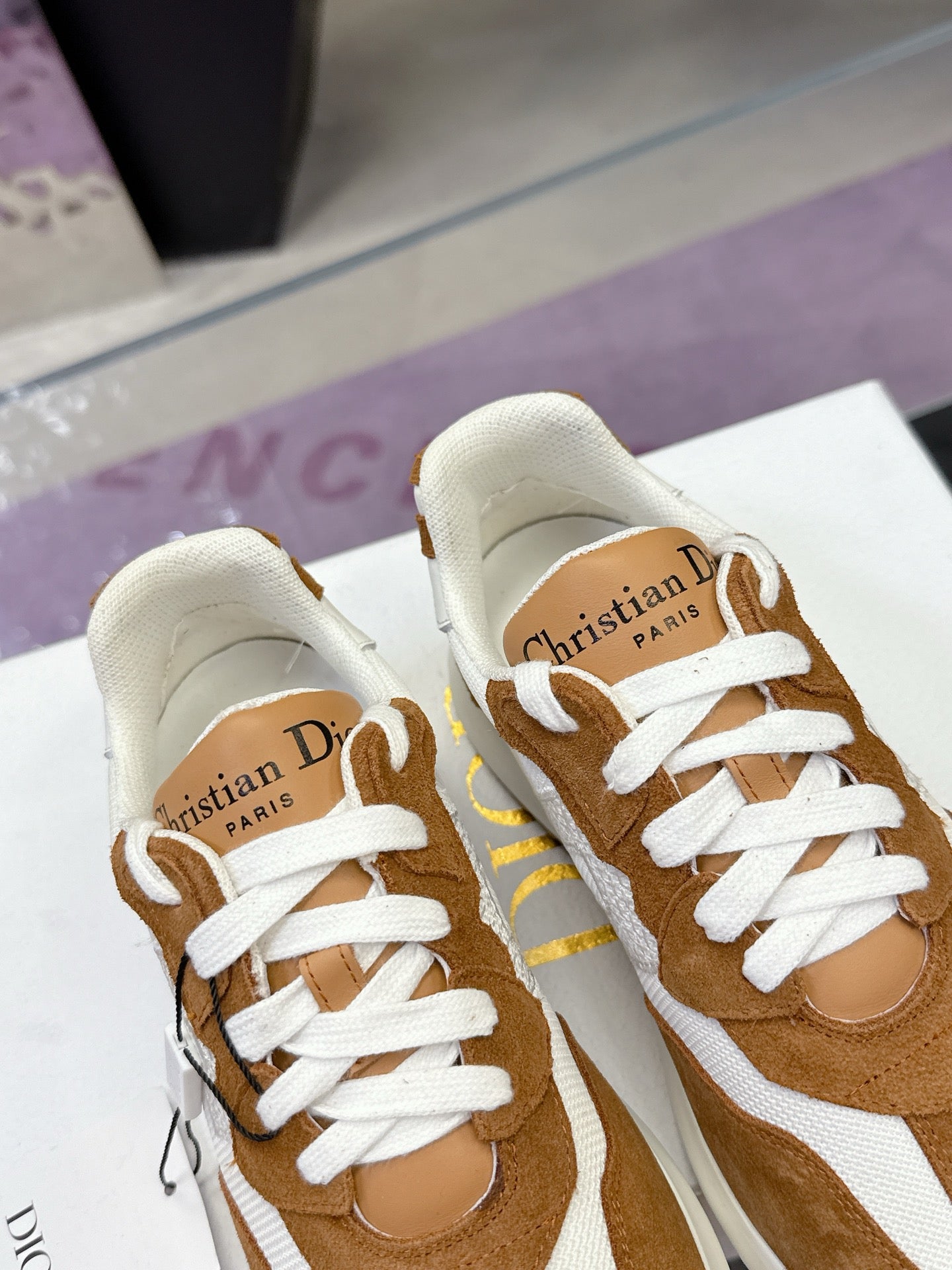 CD C'est Dior Sneaker  Brown White Mesh Suede Calfskin 546578