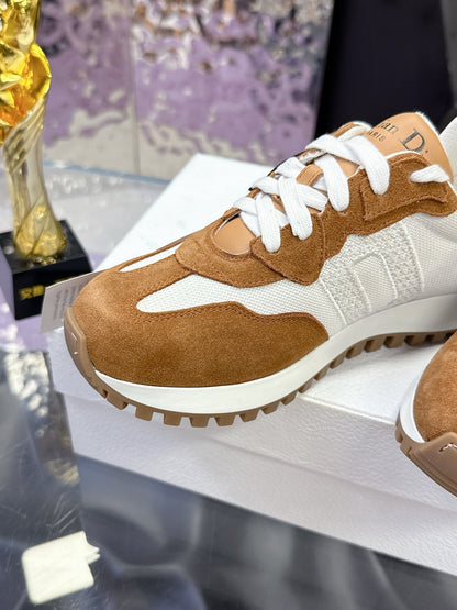 CD C'est Dior Sneaker  Brown White Mesh Suede Calfskin 546578