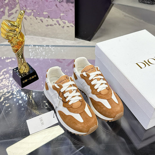 CD C'est Dior Sneaker  Brown White Mesh Suede Calfskin 546578