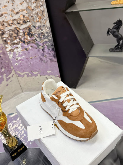 CD C'est Dior Sneaker  Brown White Mesh Suede Calfskin 546578