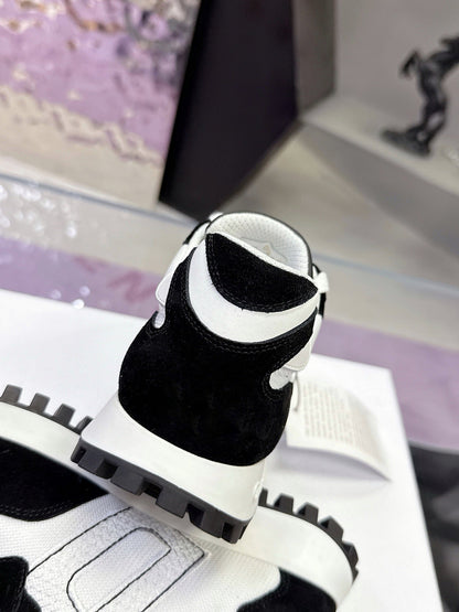 CD C'est Dior Sneaker  Black White Mesh Suede Calfskin 546579