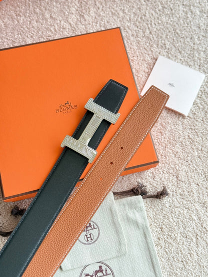 HM Constance Touareg 38mm Belt Black Brown Leather 188429