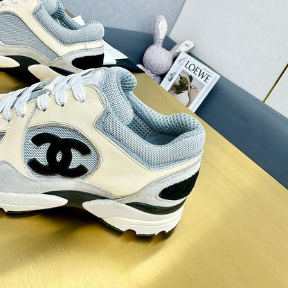 CC 26s Metallic Casual Sneakers Grey Cream Mesh Suede Leather 981001