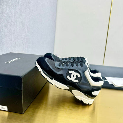 CC 26s Metallic Casual Sneakers Black Mesh Suede Leather 981003