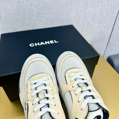 CC 26s Metallic Casual Sneakers Black Cream Mesh Suede Leather 981005