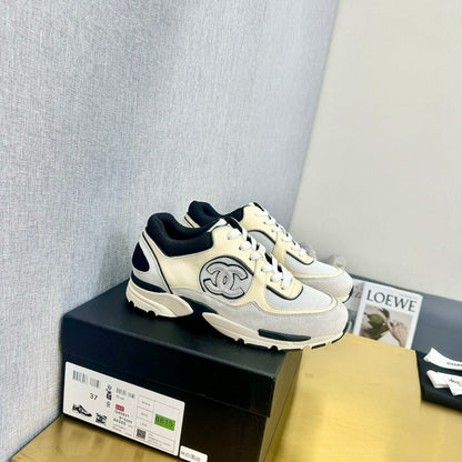 CC 26s Metallic Casual Sneakers Black Cream Mesh Suede Leather 981005