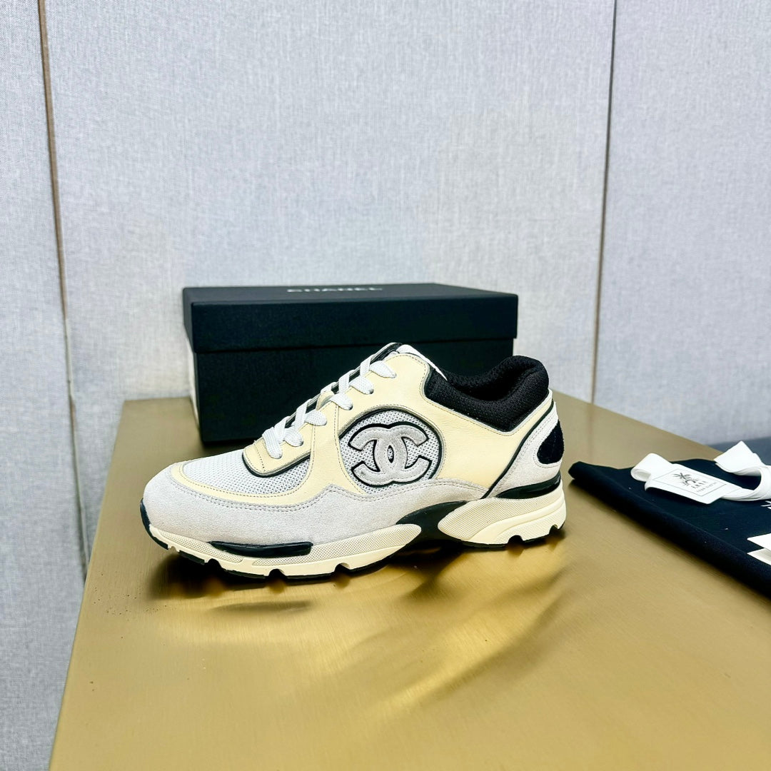 CC 26s Metallic Casual Sneakers Black Cream Mesh Suede Leather 981005