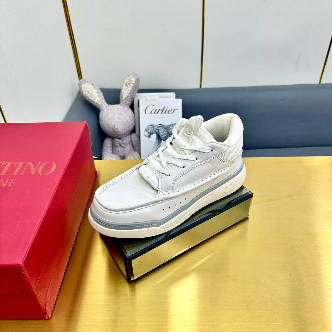 Mid-top Runboot Split Leather Sneaker 30mm White Calfskin 994557