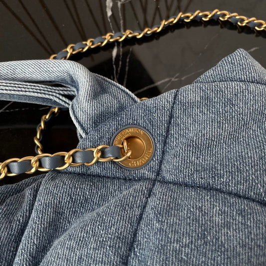 CC 25K Bow Bag 38cm Blue Denim