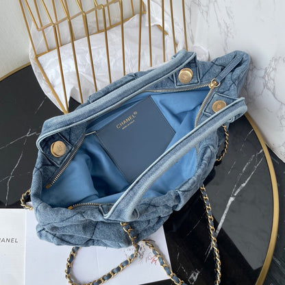 CC 25K Bow Bag 38cm Blue Denim