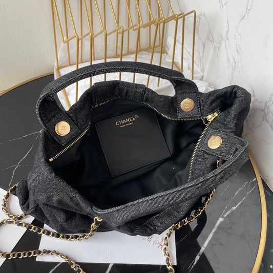 CC 25K Bow Bag 38cm Black Denim