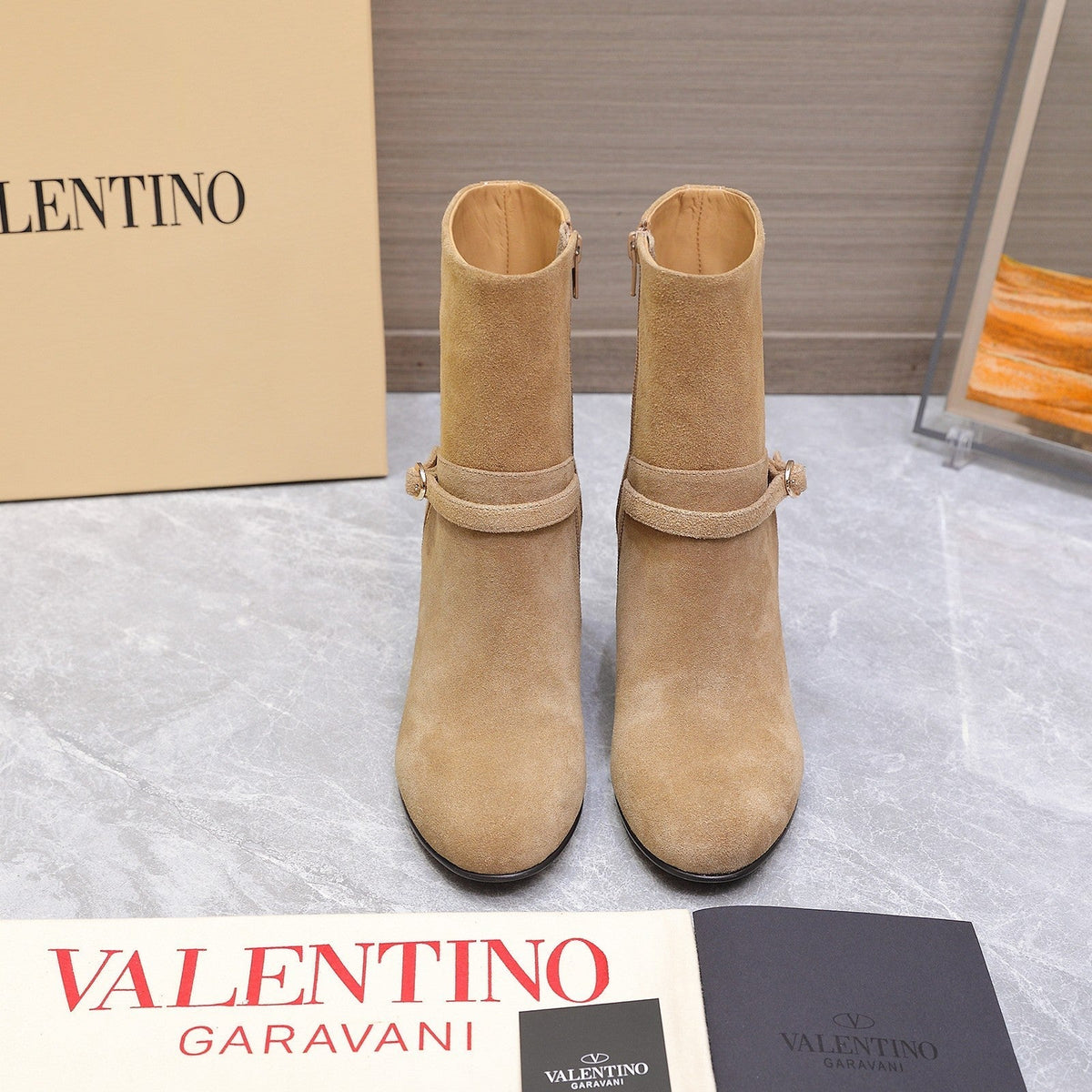 Valentino 2025 Heeled Boot Tan Suede 547598