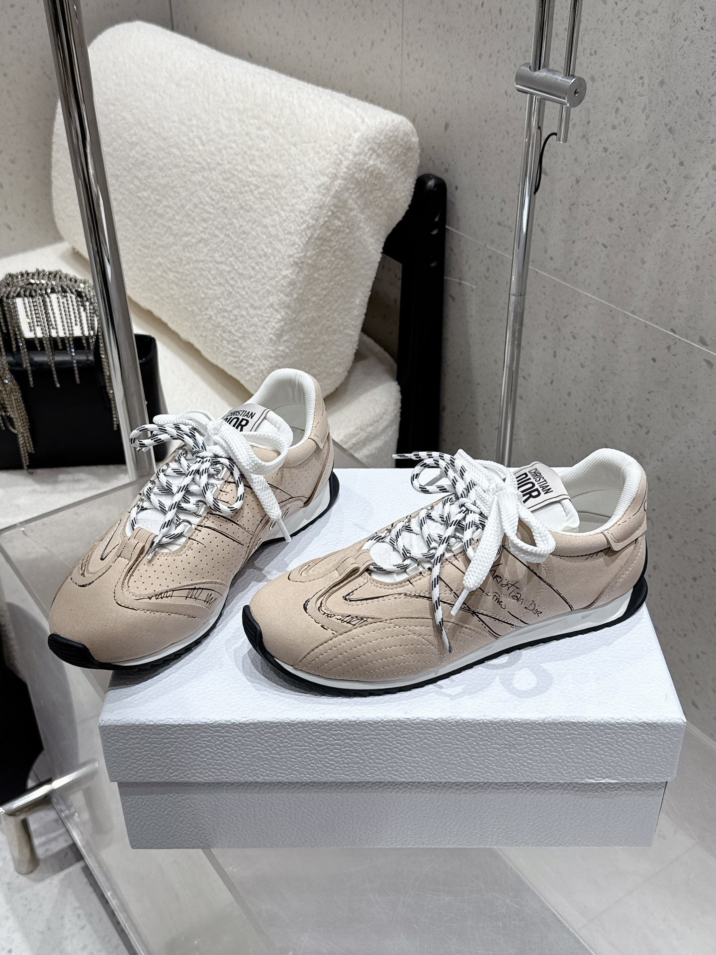 CD D-Sketch Sneaker Pale Taupe Nubuck Leather 554391