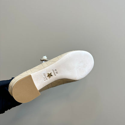 CD Ballet Pump Beige Soft Cowhide