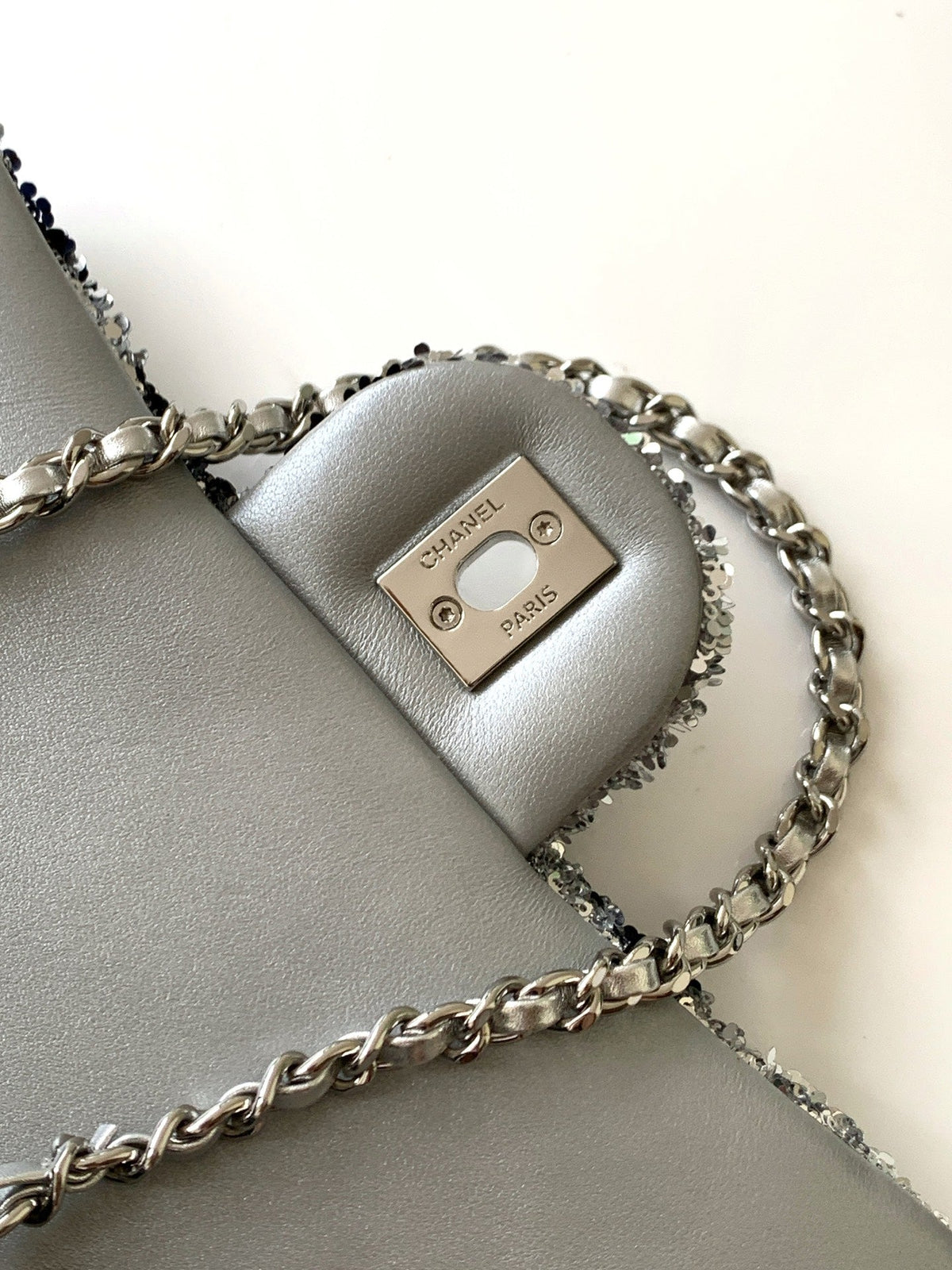 CC 2025 Flap Bag  Black Silver Sequin 298201